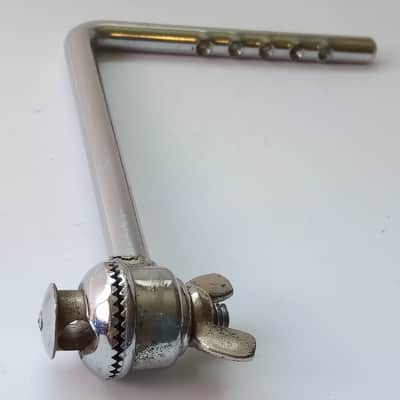 *Premier Bass Drum Cymbal L-Arm 3/8"Rod+Ratchet 5/16"Receiver Chrome Vintage 60s image 1