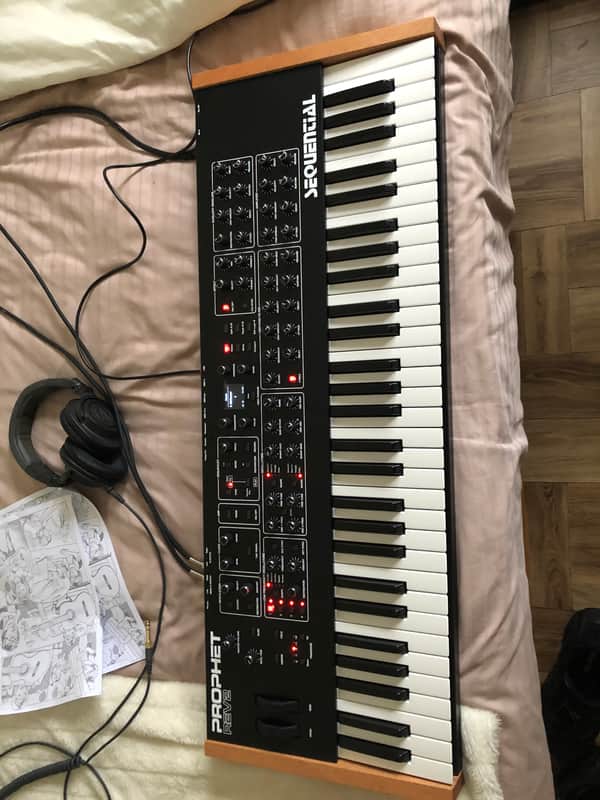 Sequential Prophet Rev2 61-Key 8-Voice Polyphonic Synthesizer 2018 - Present - Black with Wood Sides image 1