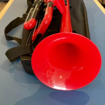 pBone Music pTrumpet Plastic Student Trumpet 2.0 - Red w/ Fabric Carrying Bag image 4