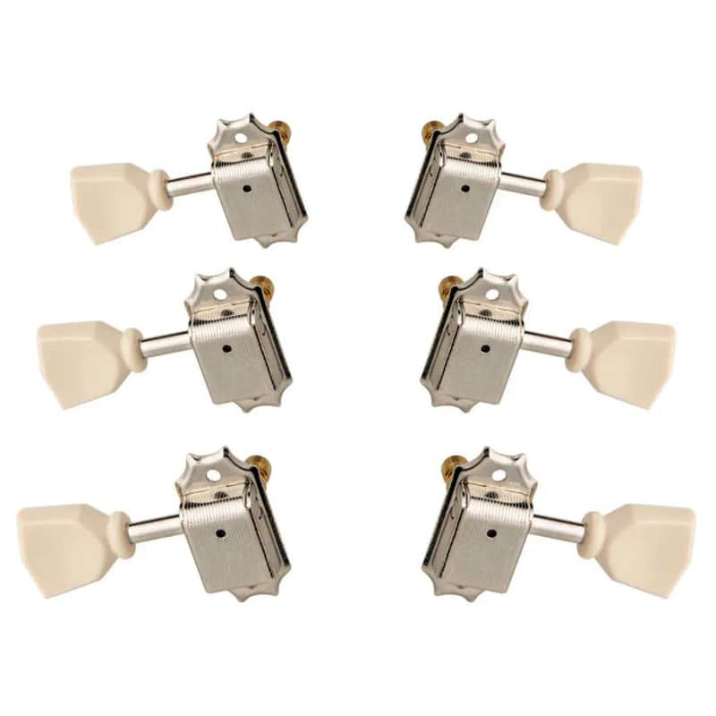 PRS Phase III Vintage Style Locking Tuners - Nickel with Cream Button (Set of 6) image 1
