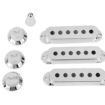 Set of Chrome Silver Pickups Alnico 5 hot wound Pickups Set for Stratocaster with accessories image 4