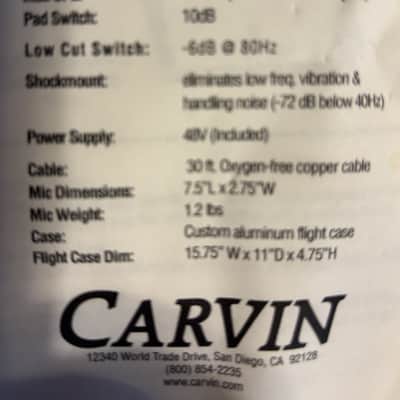 Carvin CM-87S Large Diaphragm Condenser Microphone image 3
