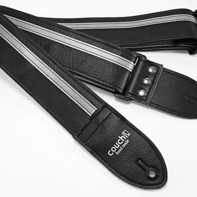 Couch  Black With Silver Racer X Guitar Strap image 1