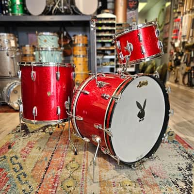Ludwig Super Classic 22-16-13" 3-ply Drum Kit in Red Sparkle - Keystone Badge 1964 image 1