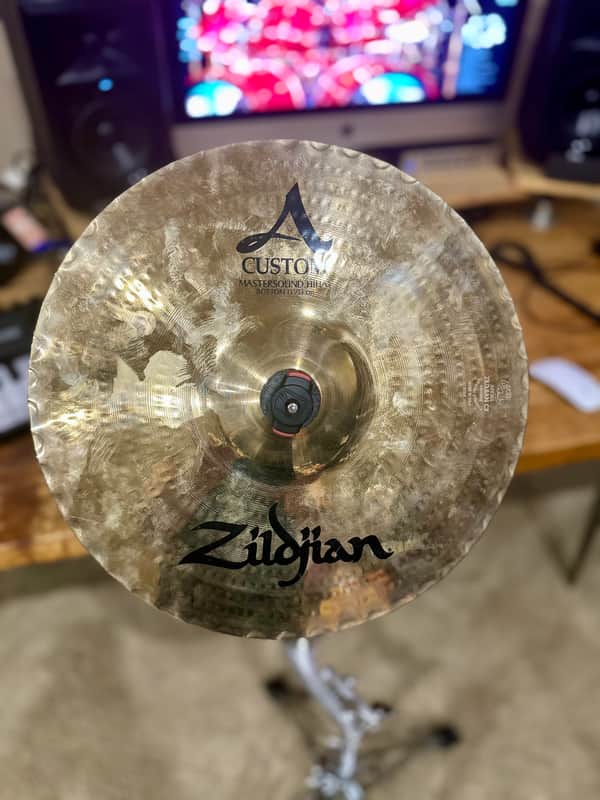Zildjian 13" A Custom Mastersound Hi-Hat Cymbals (Pair) 1999 - 2017 - Brilliant image 1