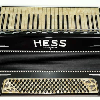Hess Klingenthal Vintage Accordion 120 Bass, made in Germany, Lightweight Old Original Piano Accordion, New Straps, 2617 image 3