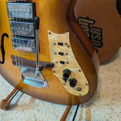 1960s Eko Model 100 Hot Rod Electric Guitar Vintage 3-Pickup Hollow Body Archtop Conversion image 7