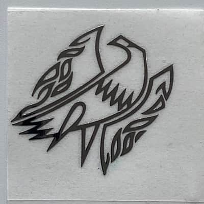 Gibson Firebird Bass Retro Logo Bird Guitar 3D Transfer Metal Sticker(silver) image 1