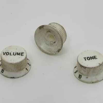 1954 Style Fender Stratocaster / Strat Short Skirt Bakelite Knobs Set - 54 - Aged - Relic - Extremely Rare! image 3