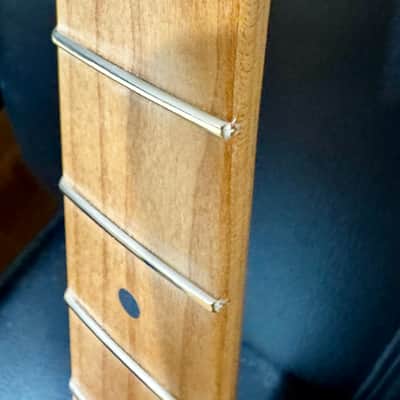 Fender Satin Roasted Maple Stratocaster Neck, 22 Jumbo Frets, Flat Oval Shape image 5