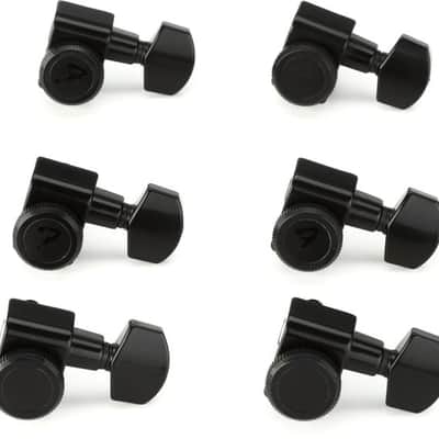 Fender Stratocaster/Telecaster Locking Tuning Machine Set - Black image 2