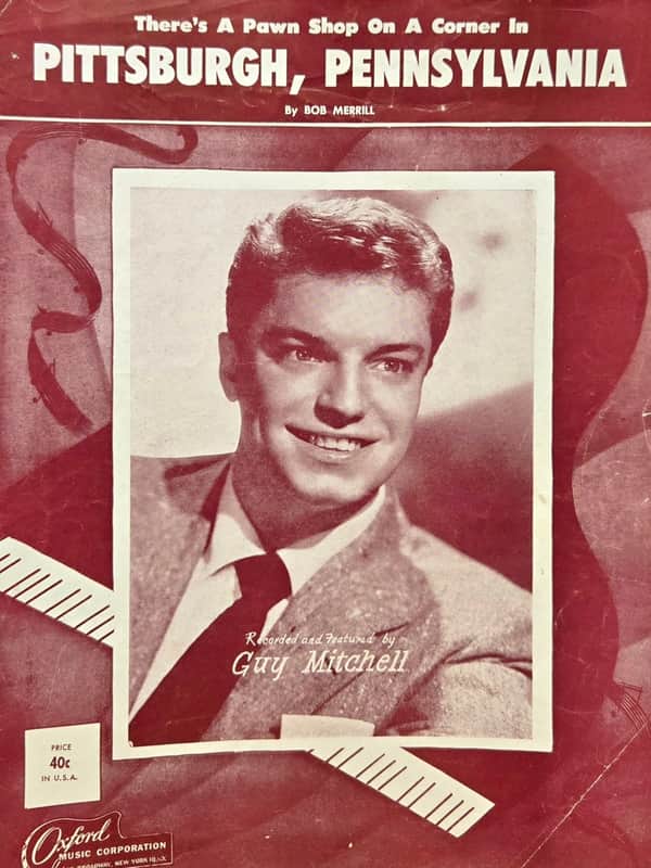(USED/VINTAGE Sheet Music) There's a Pawn Shop on a Corner in Pittsburgh, Pennsylvania - PIano/Vocal/Guitar image 1