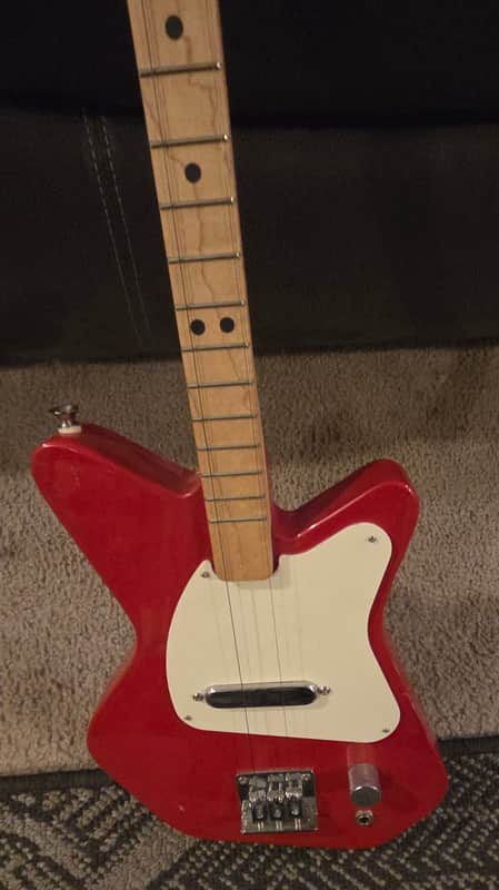Loog Mini 3-String Electric Guitar Red Kids Beginner Travel Guitar image 1
