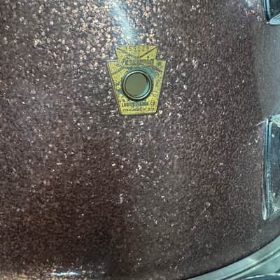 Ludwig Vintage 1966 Burgundy Sparkle Downbeat Drum Set 20".14",12" EXCELLENT!! image 13