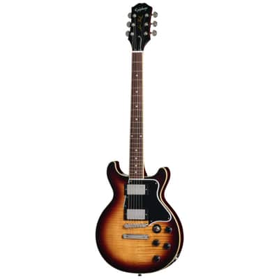 Epiphone Les Paul Special Double Cut Figured Guitar w/ Humbucker Pickups & Gig Bag - Bourbon Burst image 2