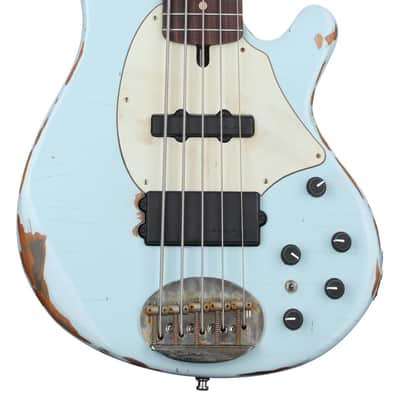 Lakland USA Classic 55-14 5-string Bass Guitar - Aged Sonic Blue with Rosewood Fingerboard image 1