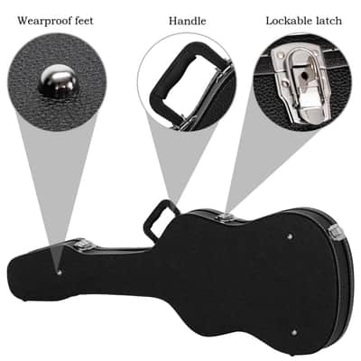 Glarry Hard-Shell Electric Guitar Case Flat Surface Black suit for GST, GTL 2020s - Black image 19