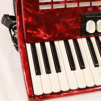 Hohner Student 120 Accordion in Red Pearloid w/ Case image 9