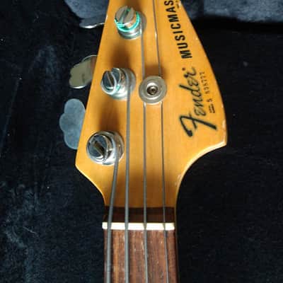 Fender Musicmaster Bass 1977 Black w/ original case + hard shell case image 13