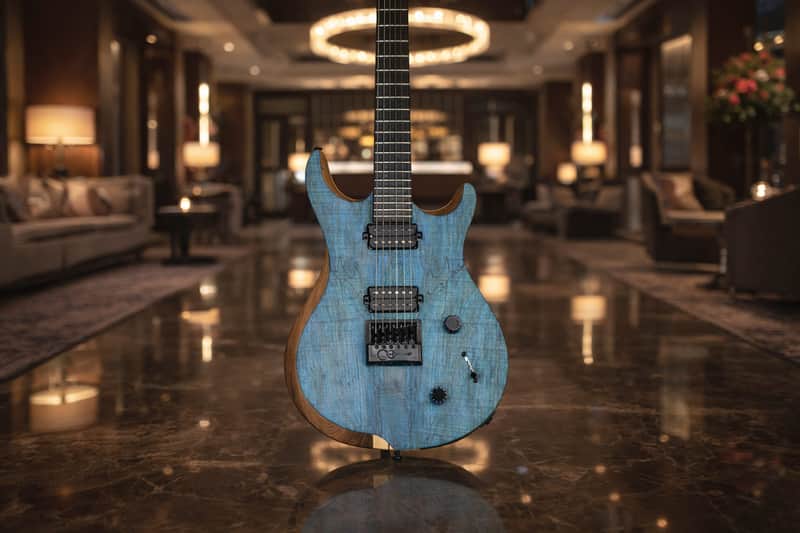Jericho Guitars Edge 6 NT Evertune Royal Blue Spalted Maple 2026 - Open-Pore image 1