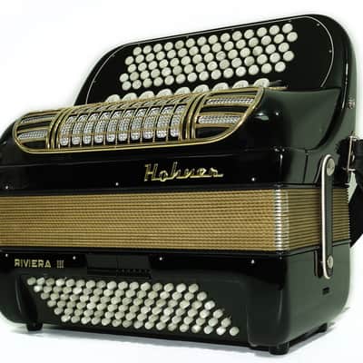 Hohner Riviera III 5 Row Lightweight Button Accordion 96 Bass made in Germany, C Griff, New Straps and Soft Bag, Original Accordeone de Botones, 2714 image 3