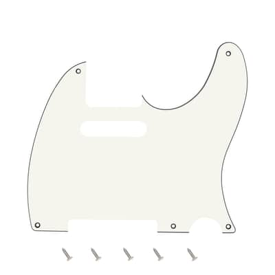 Vintage 5-Hole Tele Pickguard 3 Ply Electric Guitar Pickguard Scratch Plate for USA/Mexican Vintage Style Fender Tele Telecaster JT/HB-18 Vintage White image 1