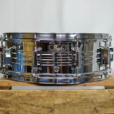 1970s Pearl 5x14 "Jupiter" B-4514 Chrome Over Brass Snare Drum image 1