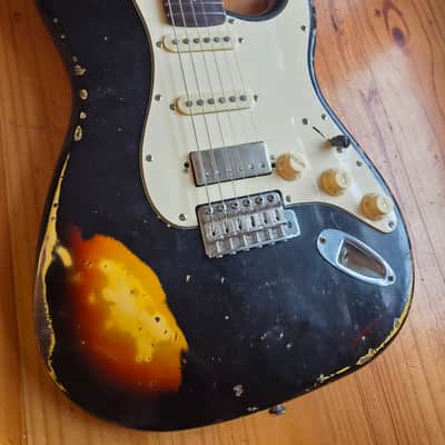 MJT VTS Stratocaster build Musikraft 2020 - Black over sunburst image 3