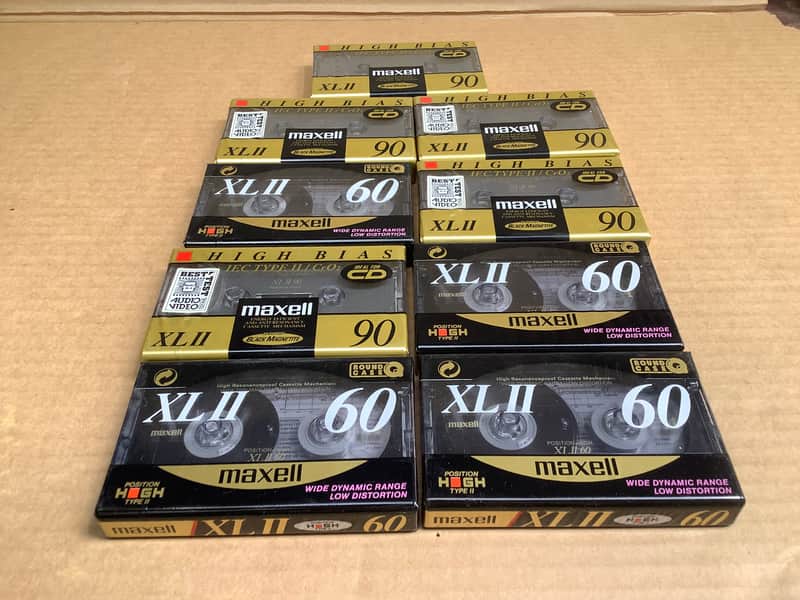 9 x Maxell XL2 XL II high bias 60 90 cassettes new sealed image 1