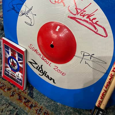 Zak Starkey's The WHO Zildjian Custom "RAF Target" Logo 22" Cymbal from Super Bowl 2010 Halftime Show. Signed by The WHO!! image 14