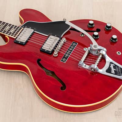 1962 Gibson ES-335 TDC Vintage Semi-Hollow Guitar Cherry w/ Bigsby, Pat # Pickups, Lifton Case image 11