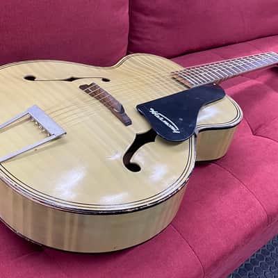 Harmony H1214 Archtone Acoustic Archtop Guitar 1950's - Blond with Faux Flame image 4