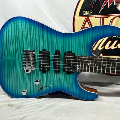 Charvel Dinky DK24 HSH 2PT Doublecut Electric Guitar with Case - Caribbean Burst image 2
