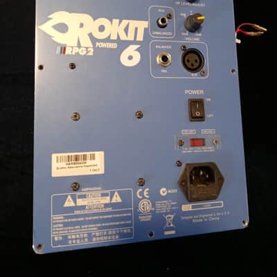 KRK Rokit 6 RPG2 Powered 6” Active Studio Monitor Back plate image 2
