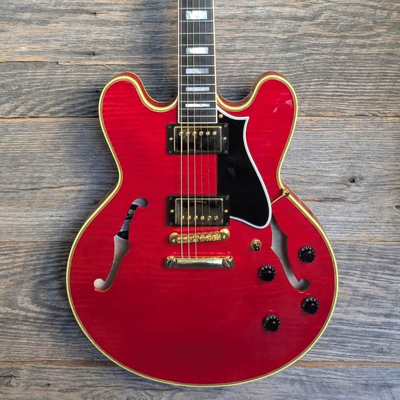 Used Heritage Custom Shop Core Collection H-555 Semi-Hollow Trans Cherry w/OHSC image 1