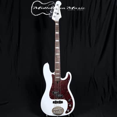 Lakland Skyline 44-64 Lakland Skyline 44-64 Custom PJ - 4-String Bass - White Gloss w/Tortoise Pickguard image 1