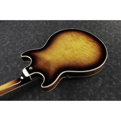 Ibanez AM93QMAYS AM Artcore Expressionist Guitar - Antique Yellow Sunburst image 6