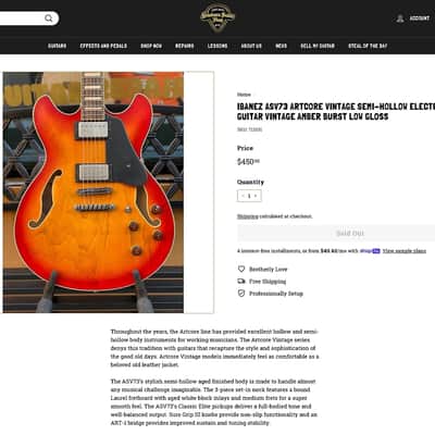 Ibanez ASV73-VAL 5B-01 2020 - Cherry Sunburst image 12