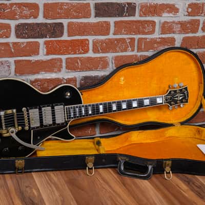 Gibson Les Paul Custom 3-Pickup with Bigsby Ebony 1960 w/Hardshell Case (Refin/Refret/Headstock Repair) image 2