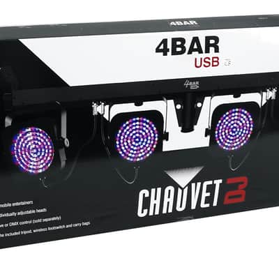 Chauvet DJ 4BAR ILS Wash Lighting System w/(4) Par Lights+Tripod+Footswitch+Bag image 11