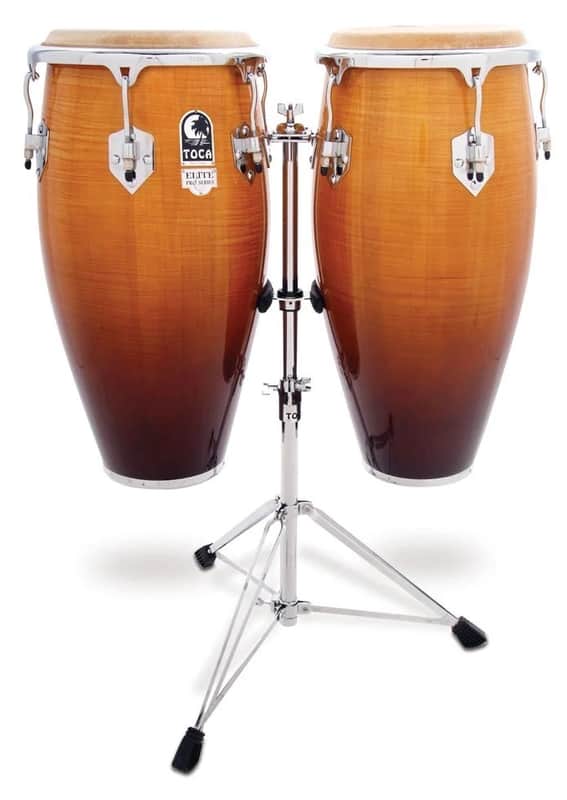 Toca Elite Pro Wood Conga Set with Stand in Natural Maple Fade image 1