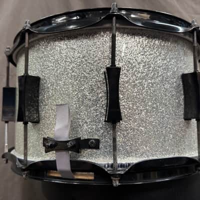 Pork Pie Little Squealer 8x14" Maple Snare Drum 2007 - 2010 - Silver Sparkle with Black Hardware image 6