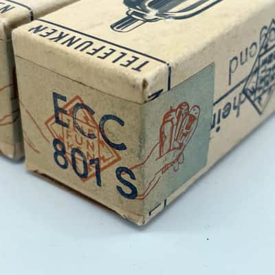 2 NOS Telefunken ECC801S *SEALED* Garantieschein einliegend ◇Diamond Vacuum Tube image 2