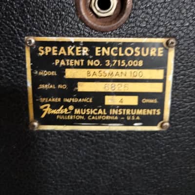 Fender Bassman cabinet 4x12 70s - Black pearl dust image 5