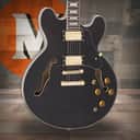 Vintage VSA500 ReIssued Semi Acoustic Guitar - Boulevard Black (VSA500GBK)