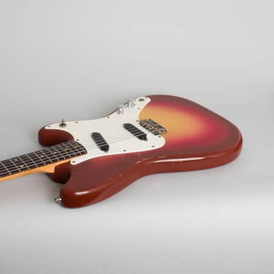 Fender  Duo-Sonic Solid Body Electric Guitar (1963), ser. #83001, original brown hard shell case. image 7