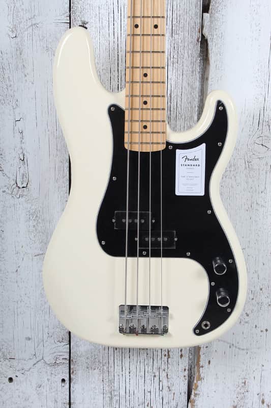 Fender Standard Precision Bass 4 String Electric Bass Guitar Olympic White image 1
