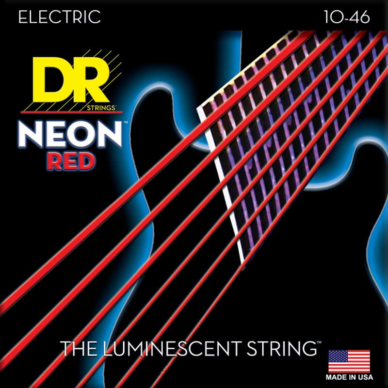 DR Strings Neon Electric Guitar Strings - .010-.046 Medium  Red image 1