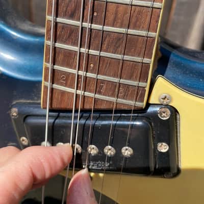 Vintage 1965 Mosrite Ventures Model Vibramute Ink Blue image 5