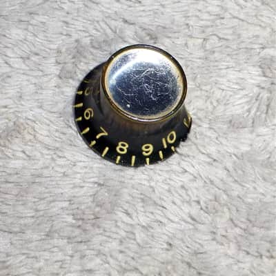 Gibson Vintage 1962 Silver Top Reflector Knob 1962 thru mid '70s Edge Blem Good image 3